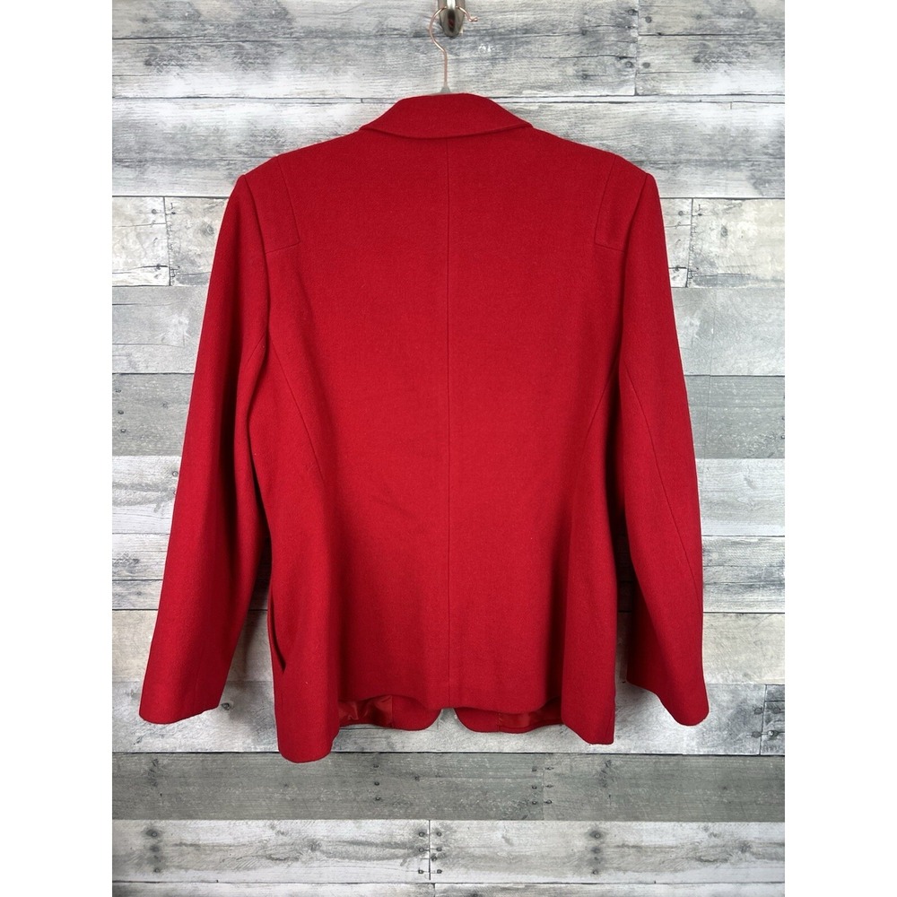 Harve Bernard Women's Red Wool Blend Blazer 12 Career - Picture 2 of 5